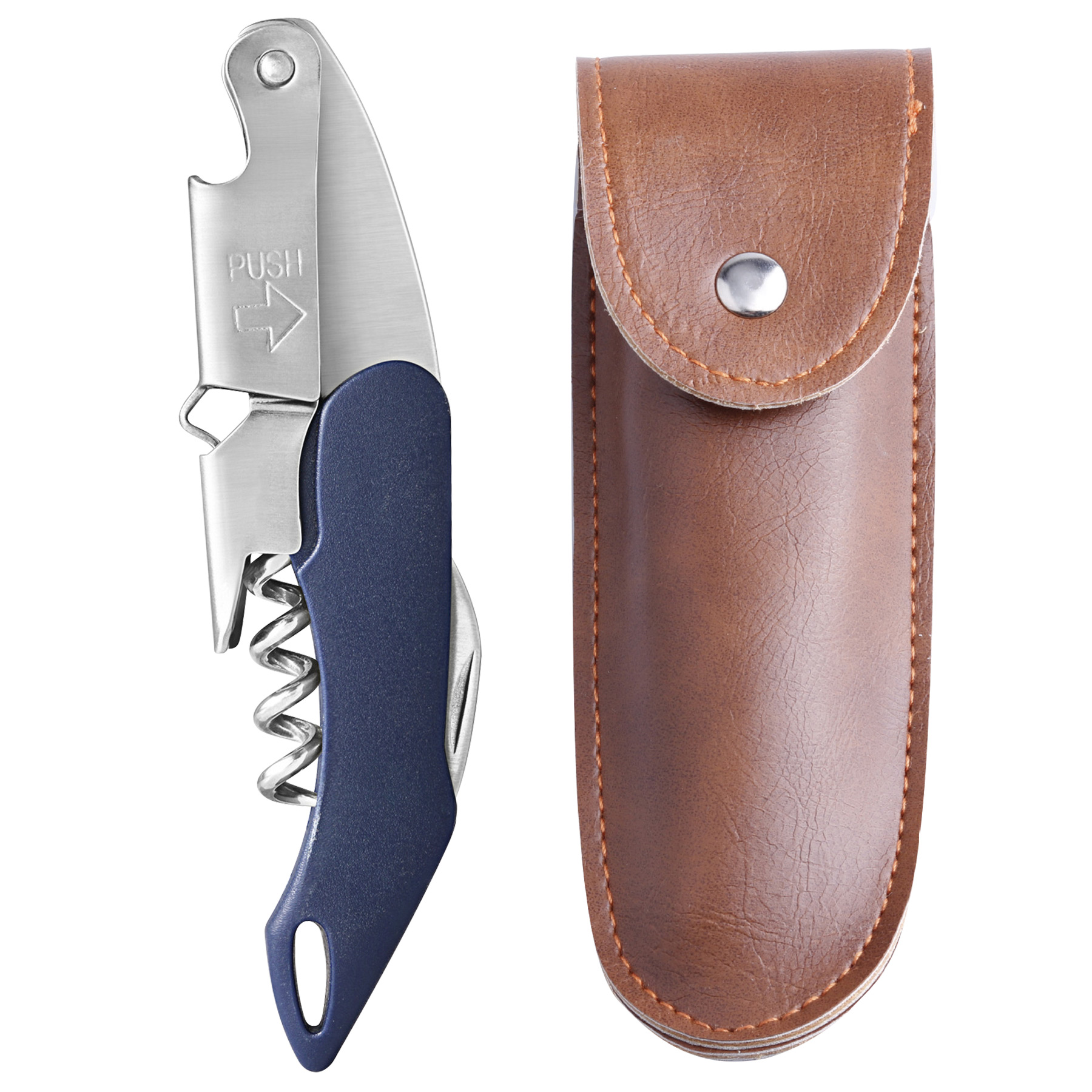 FlyFlyPromos - Wine Bottle Opener & Corkscrew Tool With Leather Case Image 15 - Promotional Product
